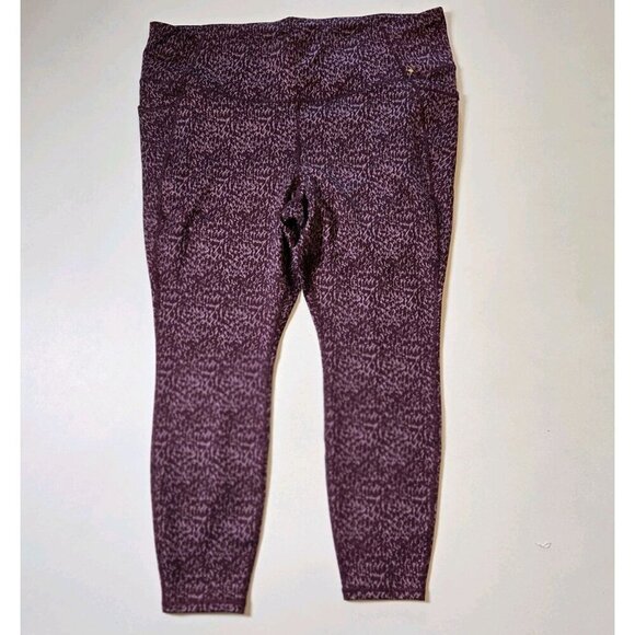 All In Motion Mulberry Purple High Rise Wicking UPF 50 Leggings Women 2X Pockets - Picture 1 of 7